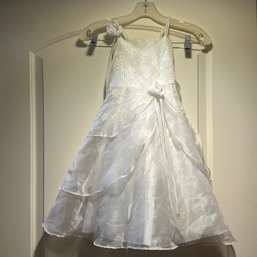 children’s toddler size 2 fancy white dress